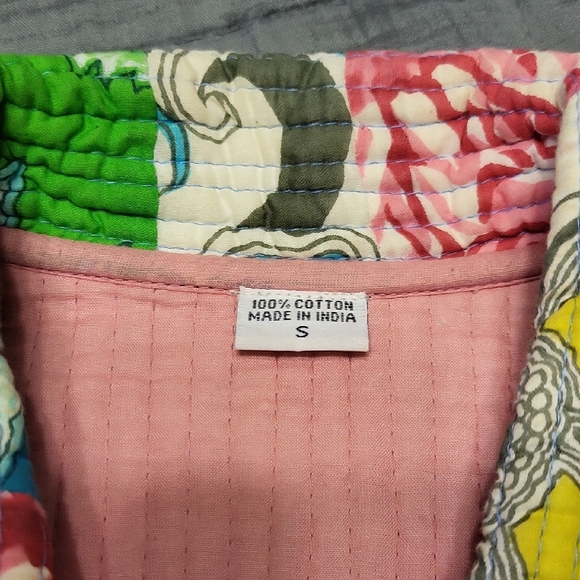 Colorful Patchwork Women's Jacket With Pockets - Picture 4 of 4